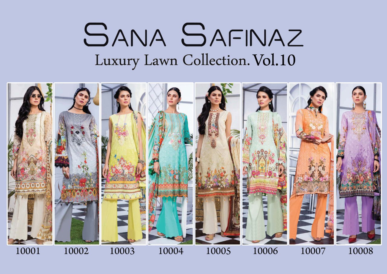 Sana Safinaz Luxury Lawn Collection 10 Designer Casual Wear Cotton  Karachi Dress Materials Collection
